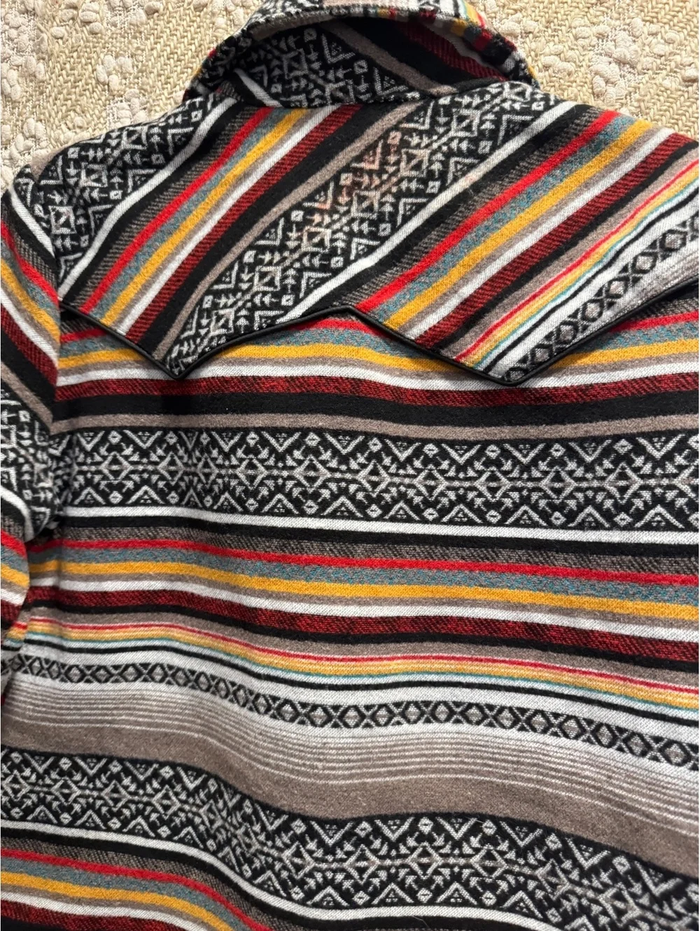 Cruel Denim Women's Serape Stripe Western Aztec Quilted-Lined Jacket/Coat Size S